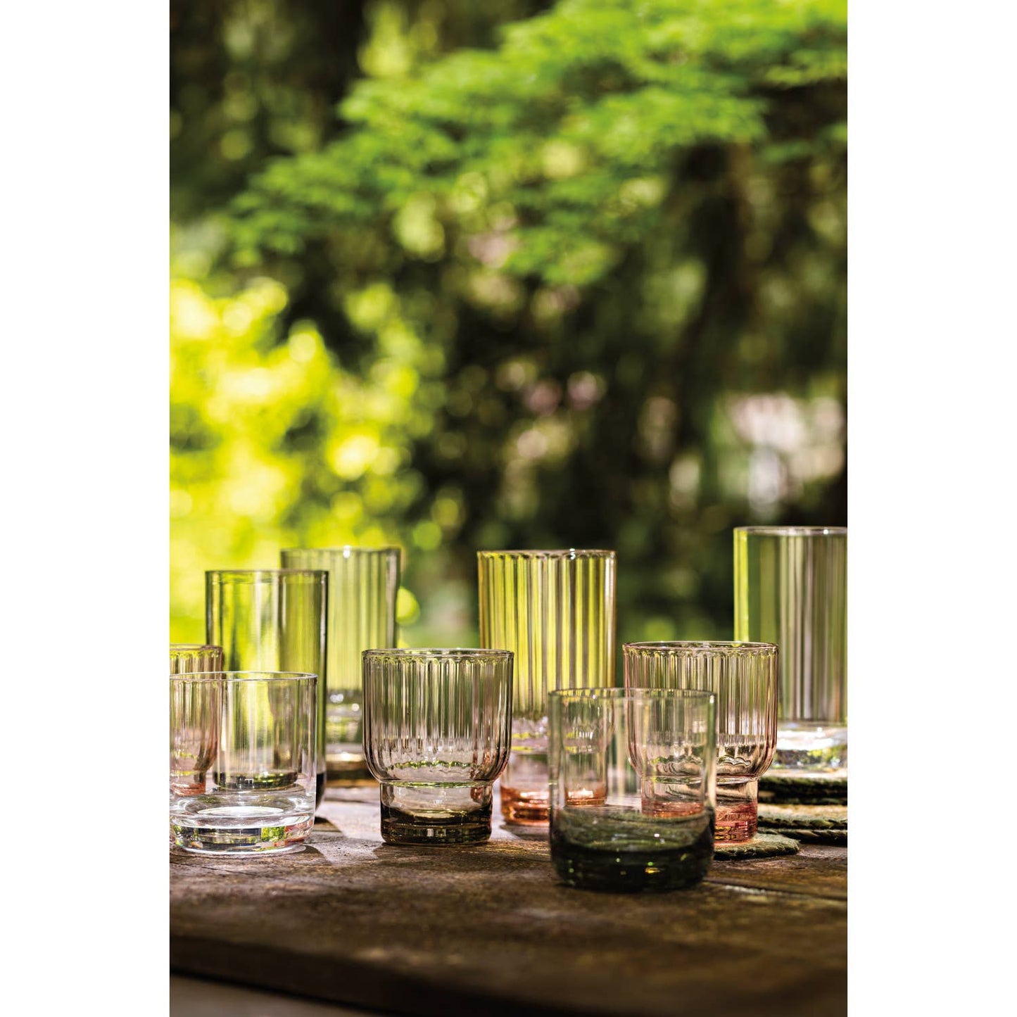 Verre cannelé en acrylique - Rose Blush