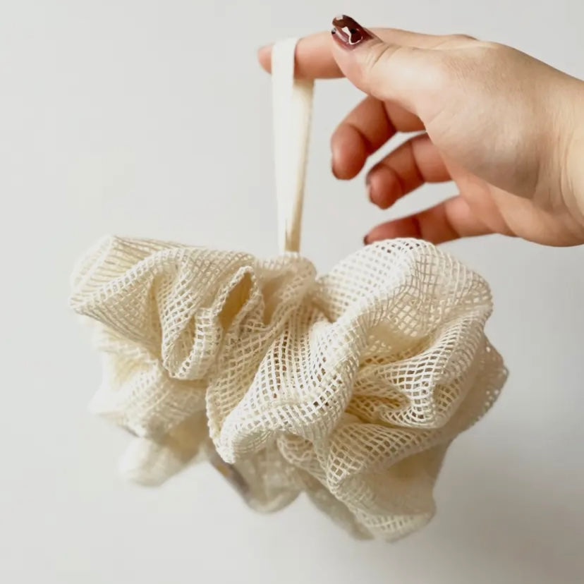 Houpette de douche en coton biologique