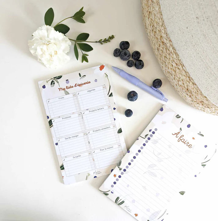 Planificateur - Ma liste d'épicerie '' Bleuets''