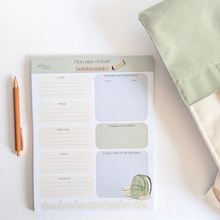 Planificateur - Plan d'étude aimanté