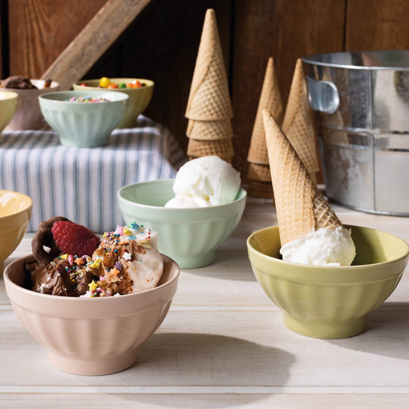 Lot de 4 bols à crème glacée - Flora