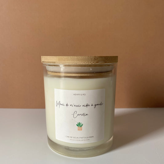 Bougie scolaire personnalisable - Fraise & Basilic