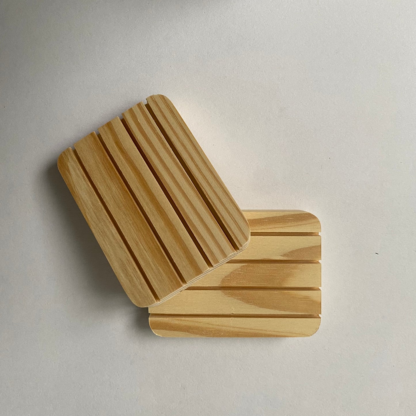 Porte-savon rectangle en bois naturel
