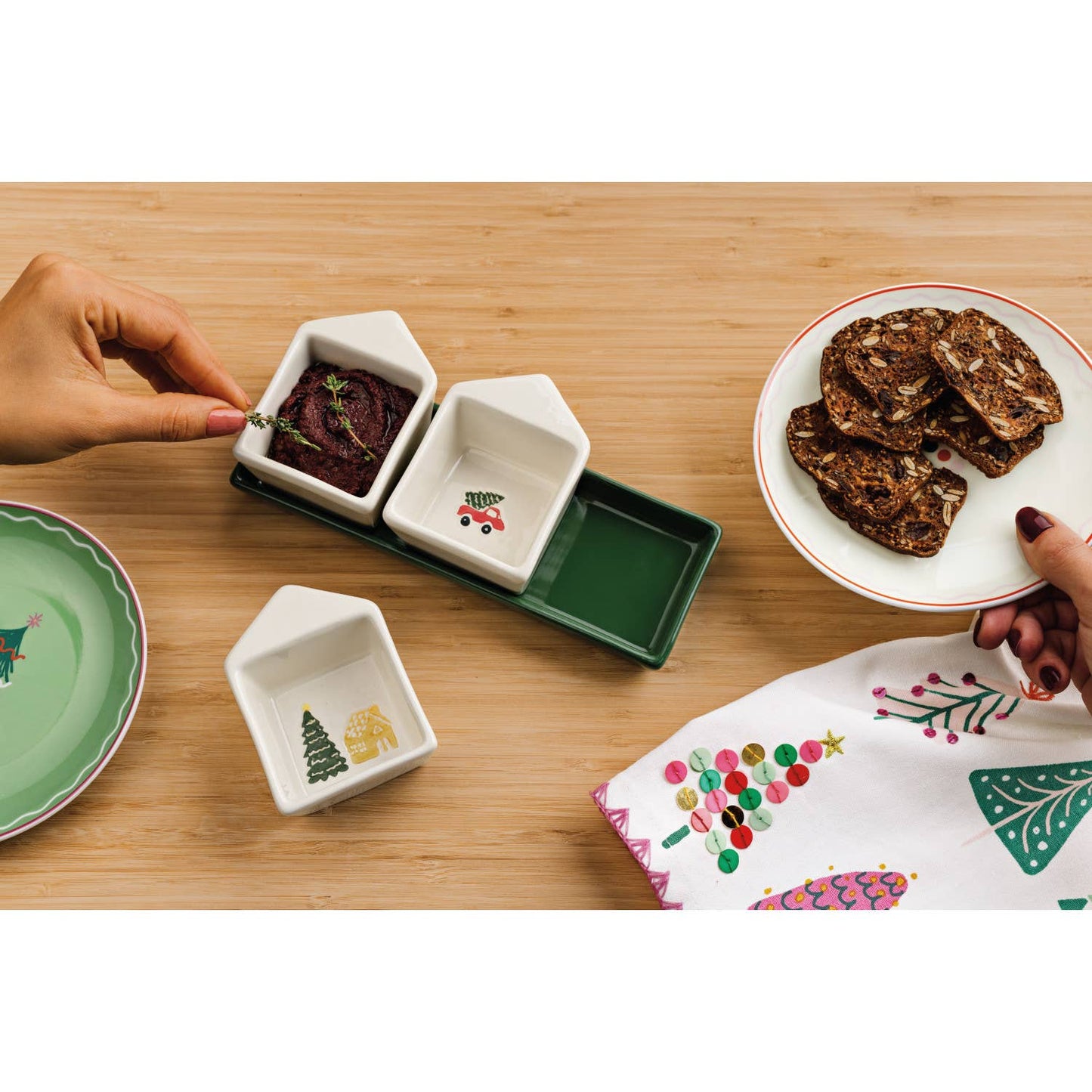 Bols à trempette avec plateau